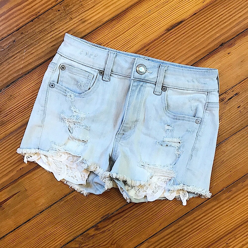 American Eagle High Rise Stretch Jean Shorts ✿ - Picture 2 of 8